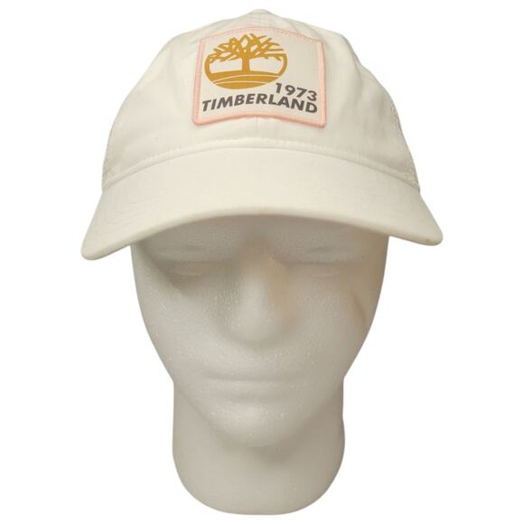 Timberland Men’s Trucker Hat Cap Snapback White Logo Mesh Adjustable Streetwear - Picture 1 of 5